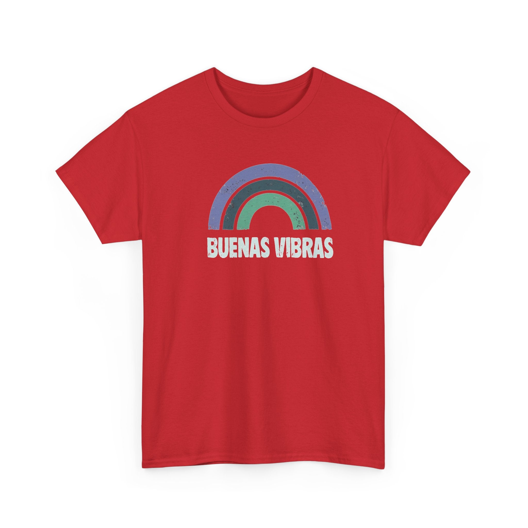 Buenas Vibras Tee — Retro Rainbow Graphic T‑Shirt (Spanish Positive Vibes)