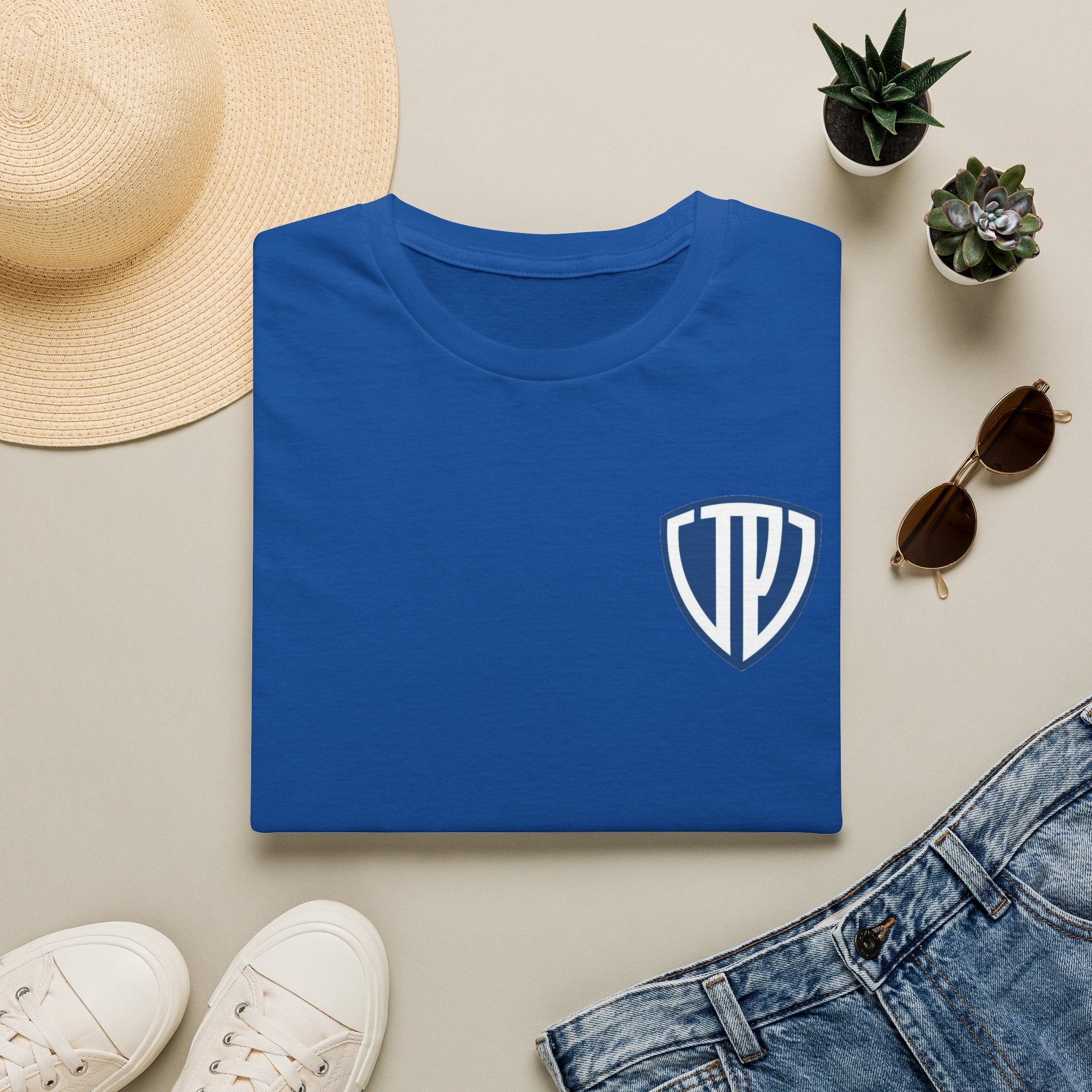 Shield Crest Pocket Tee — Retro Badge Logo T‑Shirt