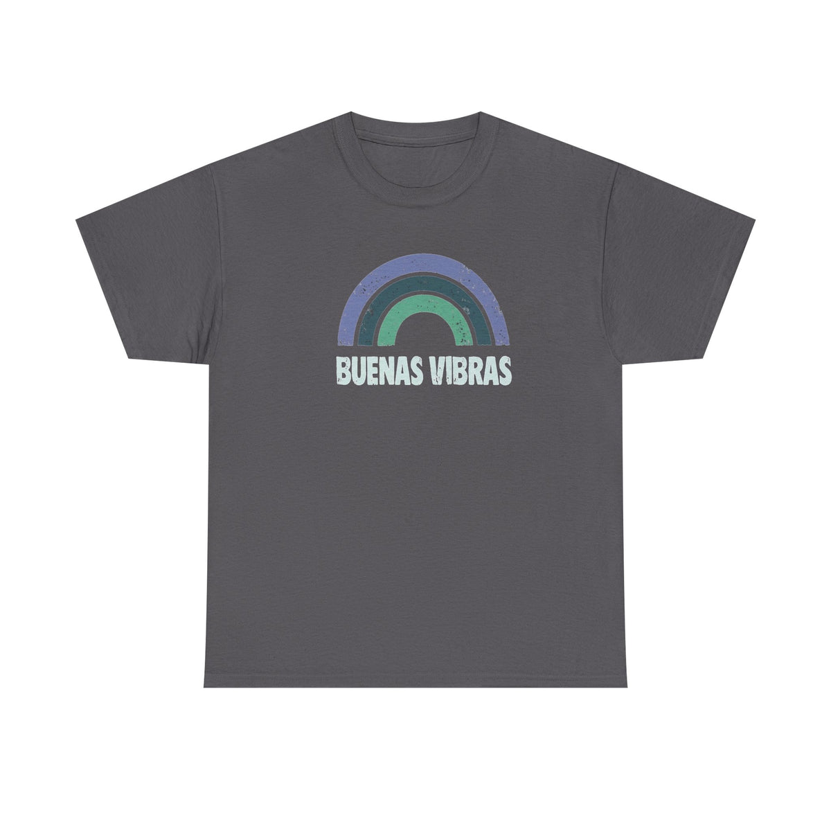 Buenas Vibras Tee — Retro Rainbow Graphic T‑Shirt (Spanish Positive Vibes)