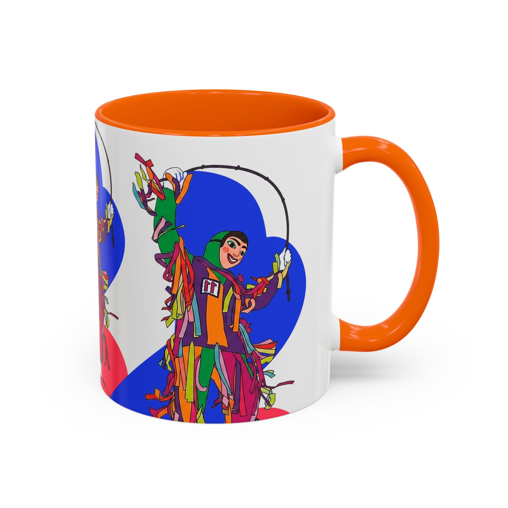 Colorful Jester Accent Coffee Mug — Vibrant Harlequin Dance Design (11/15oz)