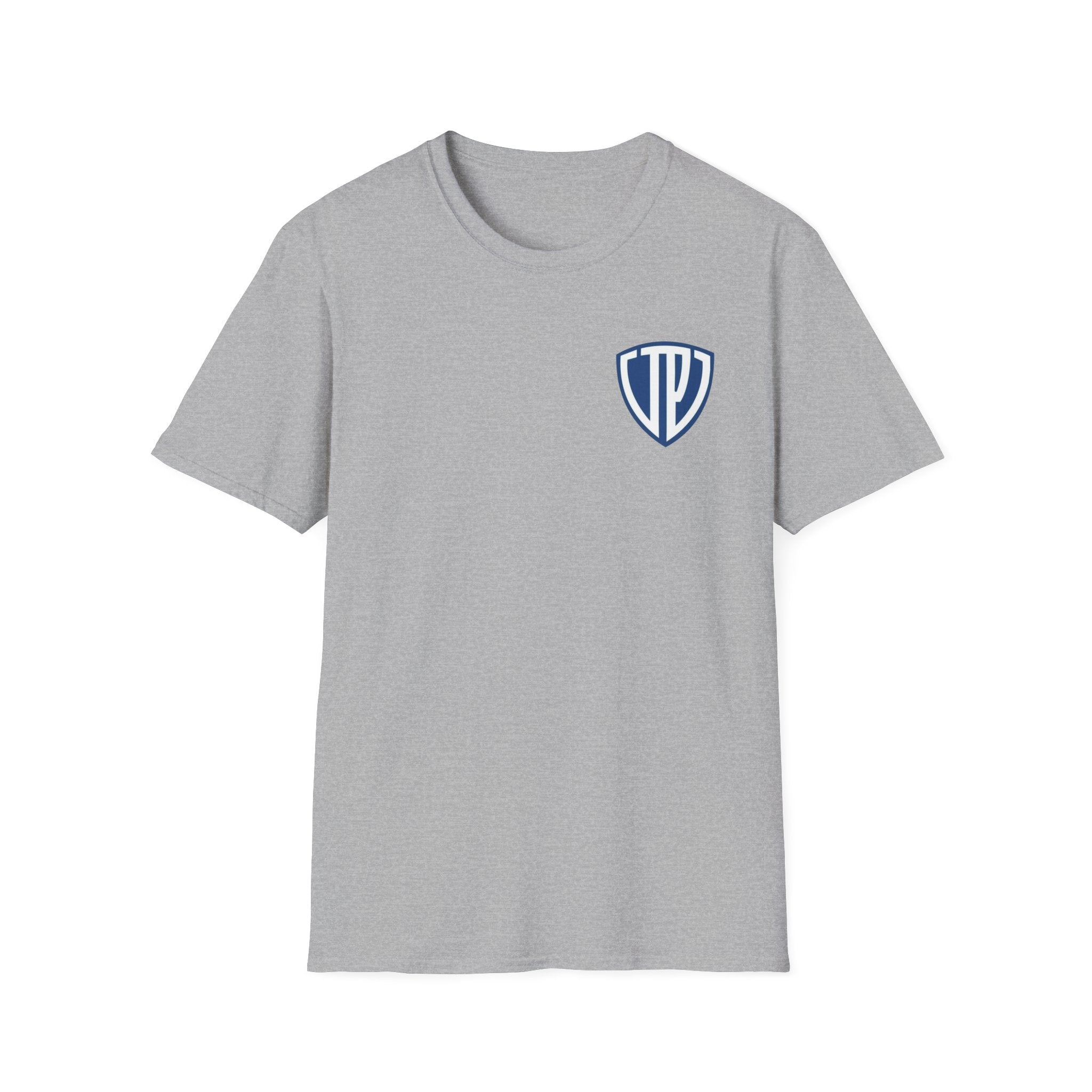 Shield Crest Pocket Tee — Retro Badge Logo T‑Shirt