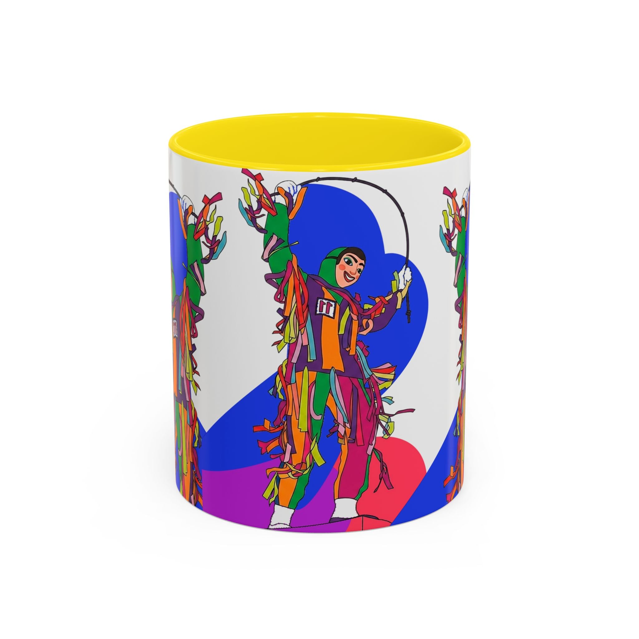 Colorful Jester Accent Coffee Mug — Vibrant Harlequin Dance Design (11/15oz)