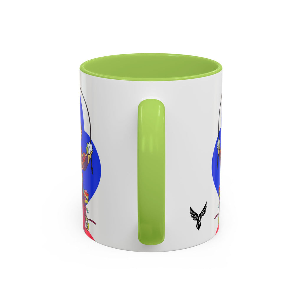 Colorful Jester Accent Coffee Mug — Vibrant Harlequin Dance Design (11/15oz)