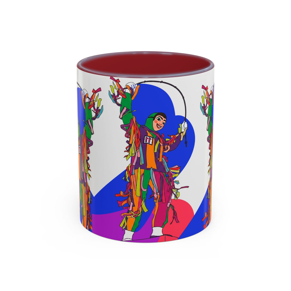 Colorful Jester Accent Coffee Mug — Vibrant Harlequin Dance Design (11/15oz)