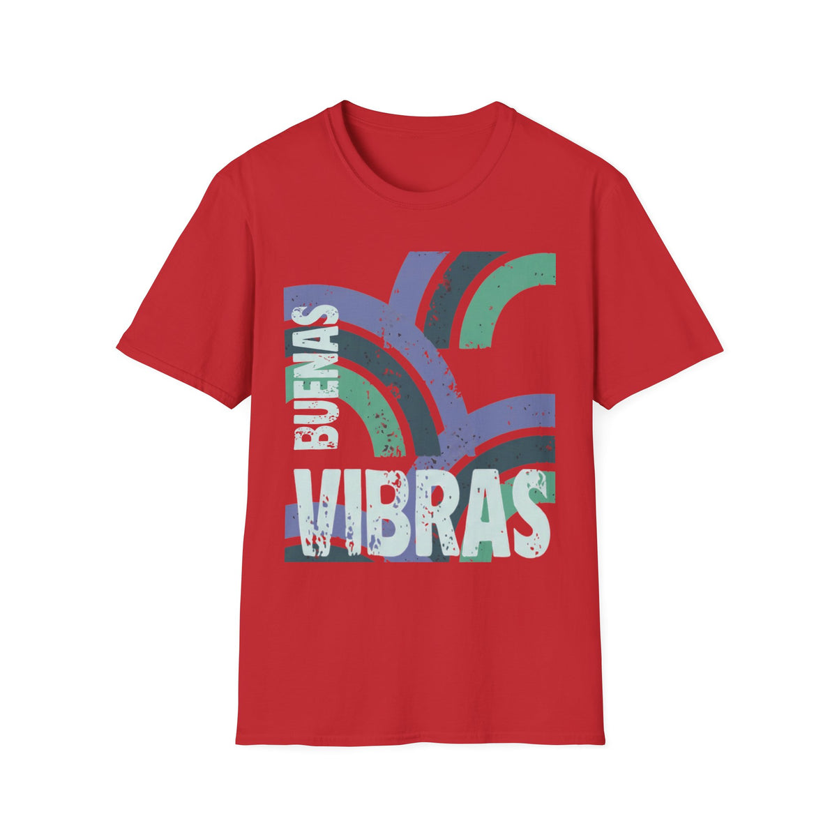 Retro Rainbow Graphic T-Shirt — 'Celebrate' Distressed Arc Design