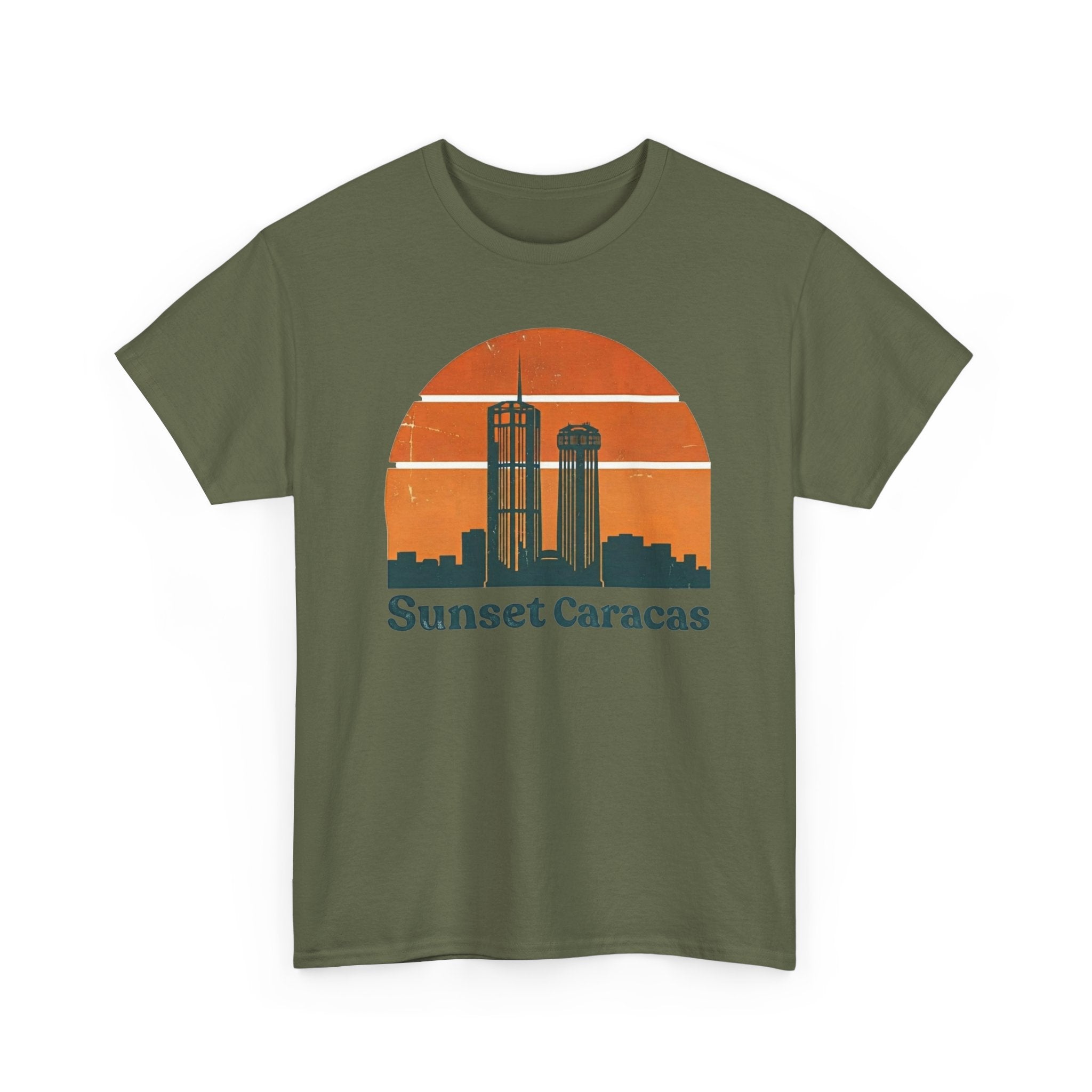 Sunset Caracas T-Shirt — Retro City Skyline Tee