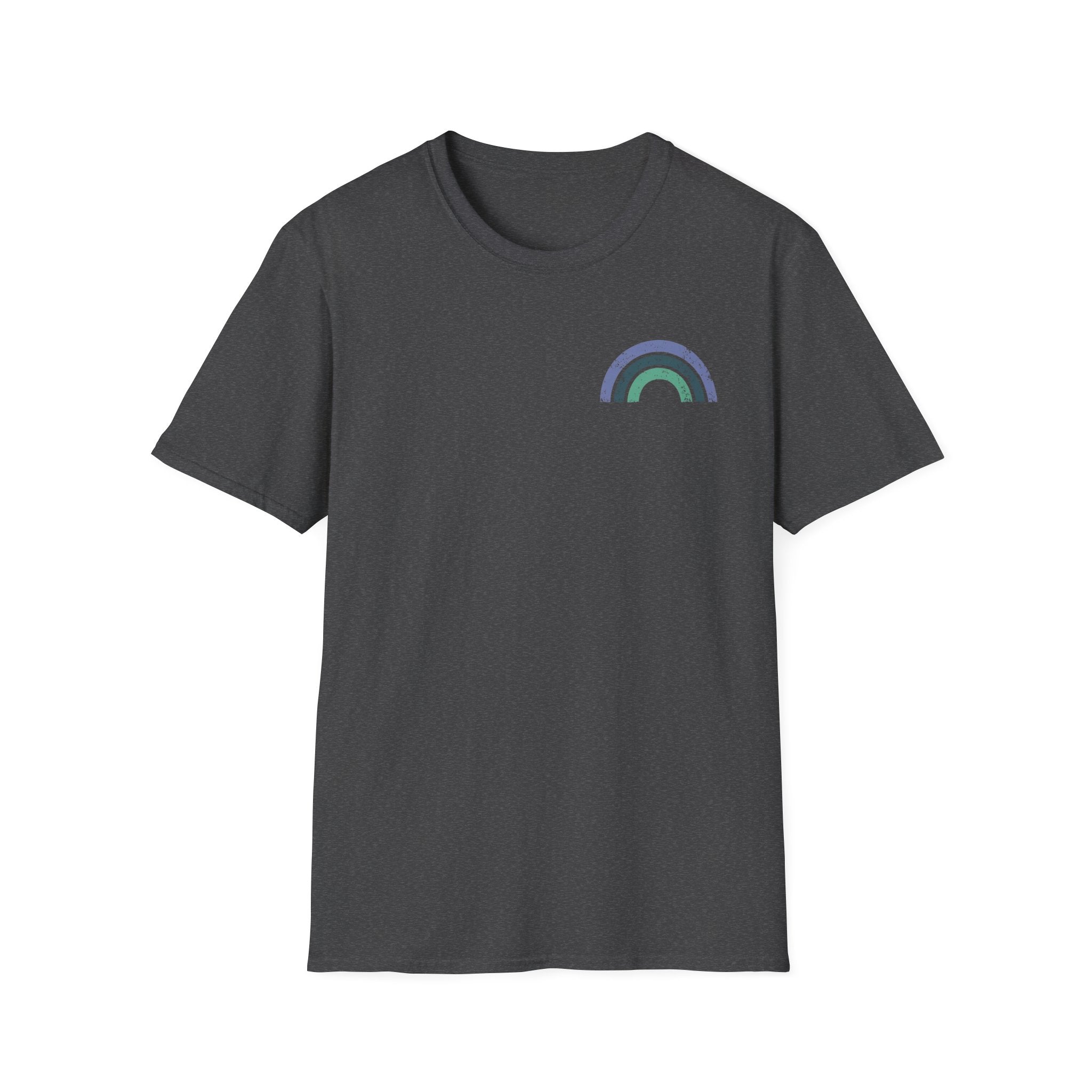 T-Shirt — Minimal Pastel Rainbow Chest Print