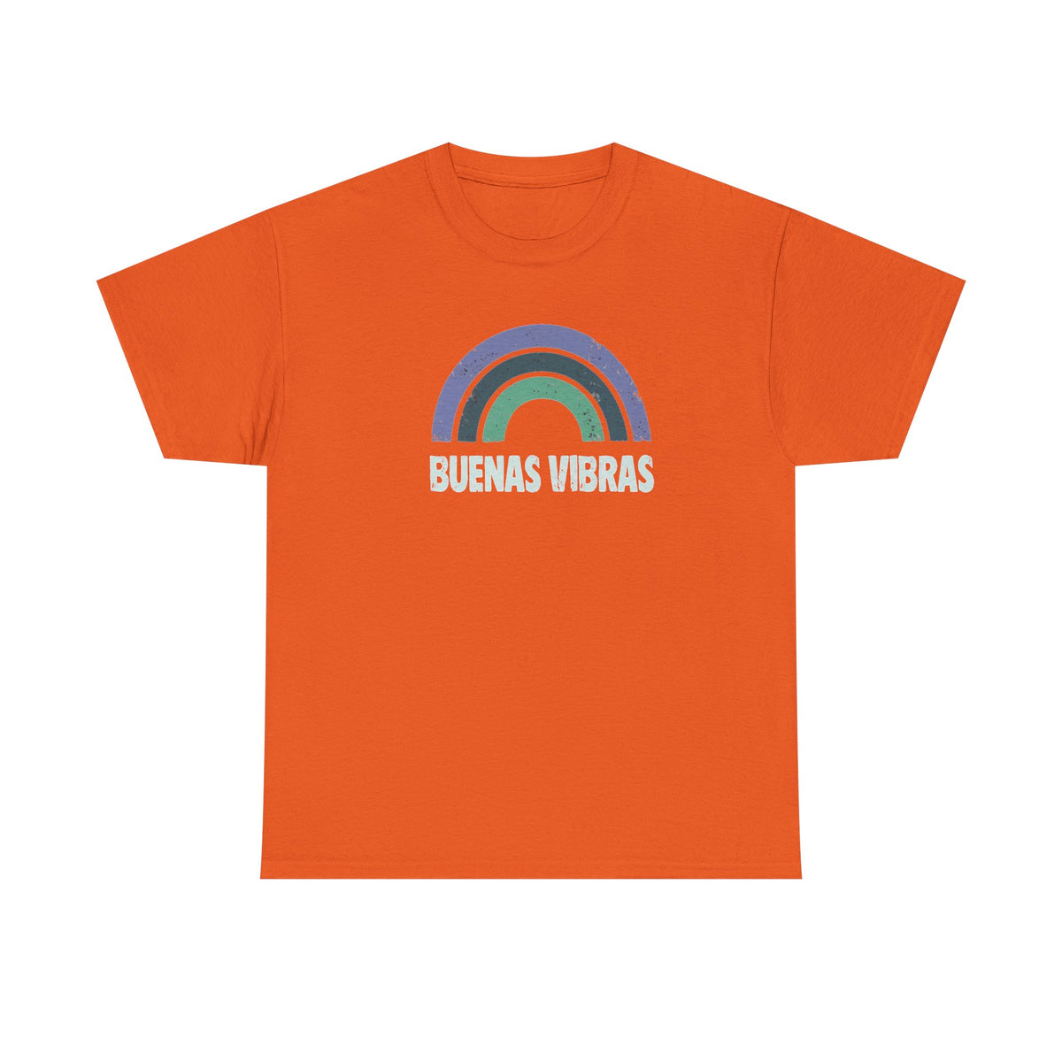 Buenas Vibras Tee — Retro Rainbow Graphic T‑Shirt (Spanish Positive Vibes)