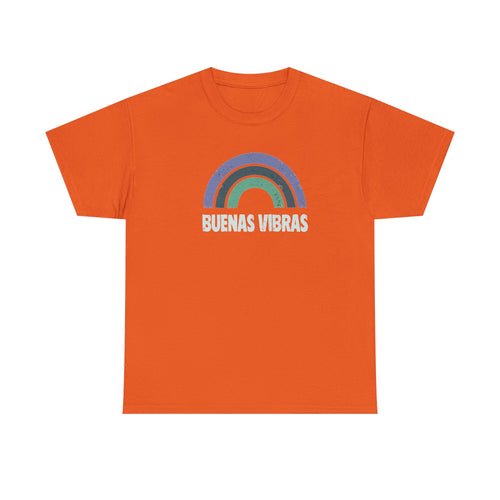 Buenas Vibras Tee — Retro Rainbow Graphic T‑Shirt (Spanish Positive Vibes)