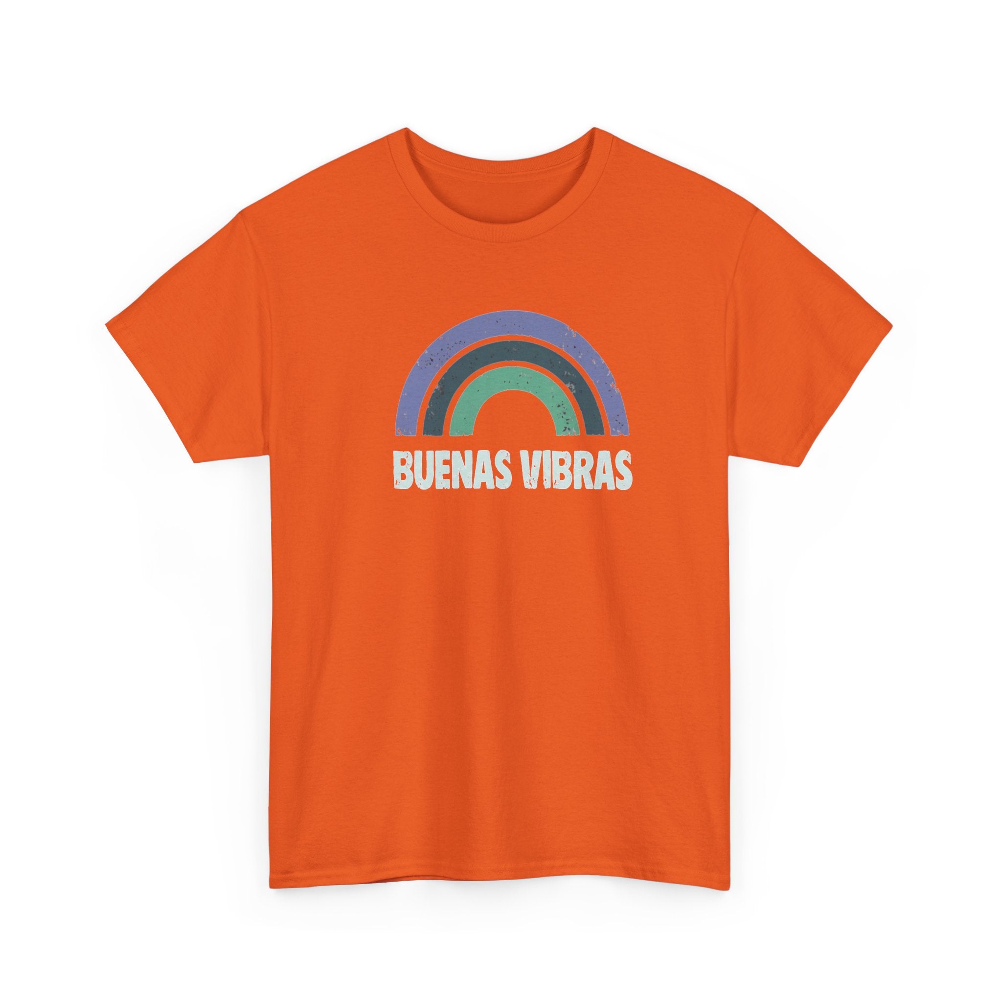 Buenas Vibras Tee — Retro Rainbow Graphic T‑Shirt (Spanish Positive Vibes)