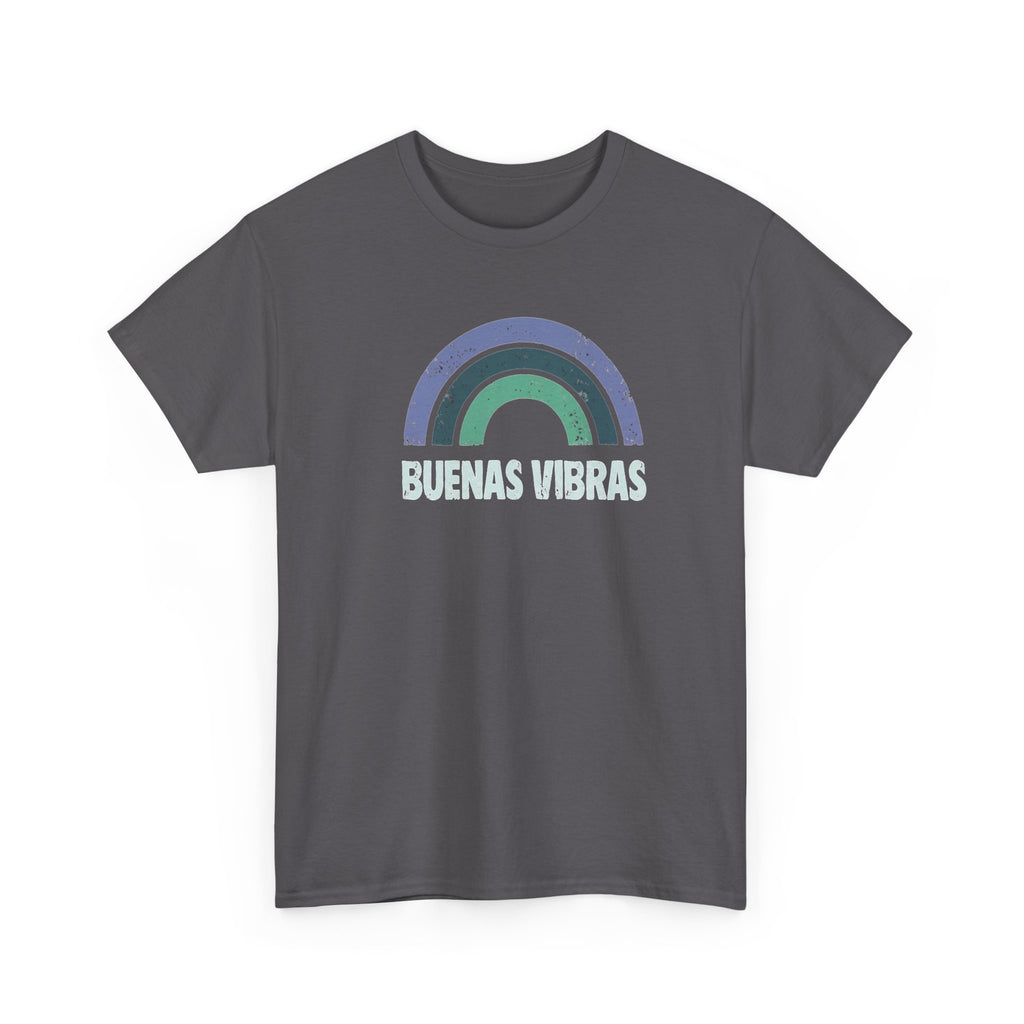 Buenas Vibras Tee — Retro Rainbow Graphic T‑Shirt (Spanish Positive Vibes)