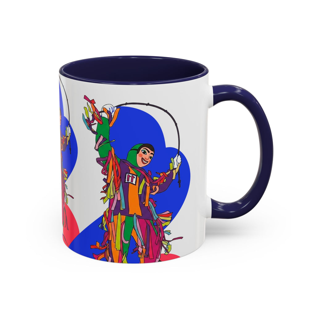 Colorful Jester Accent Coffee Mug — Vibrant Harlequin Dance Design (11/15oz)