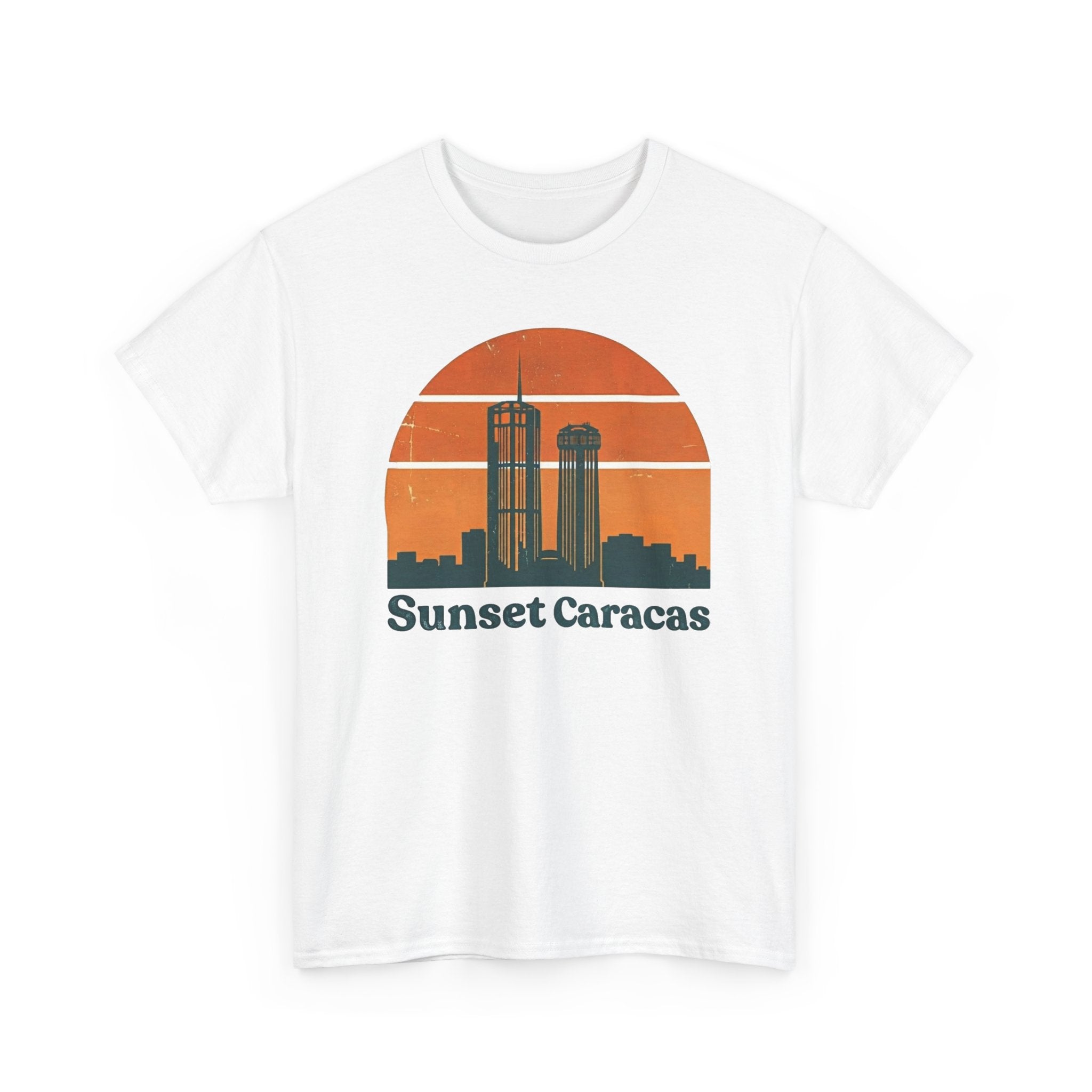 Sunset Caracas T-Shirt — Retro City Skyline Tee