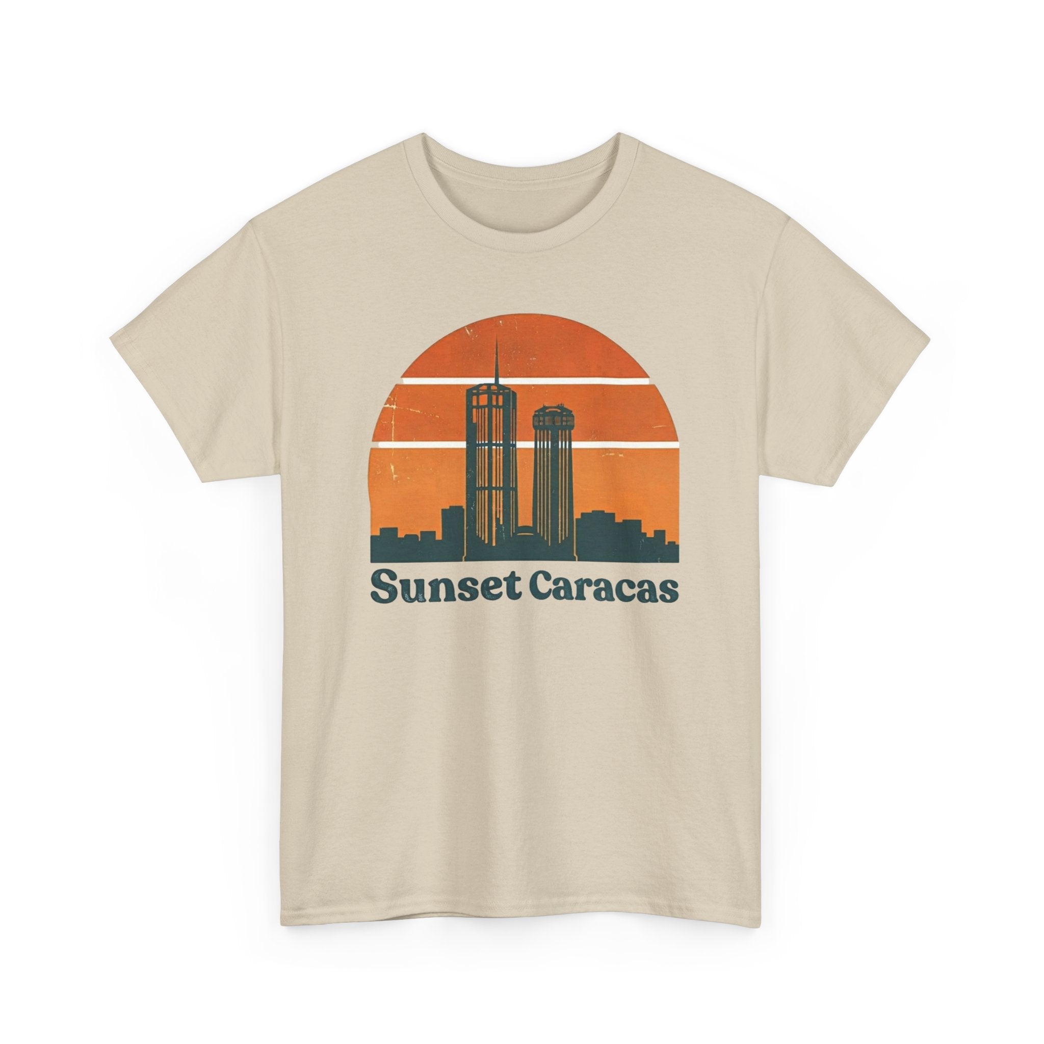 Sunset Caracas T-Shirt — Retro City Skyline Tee
