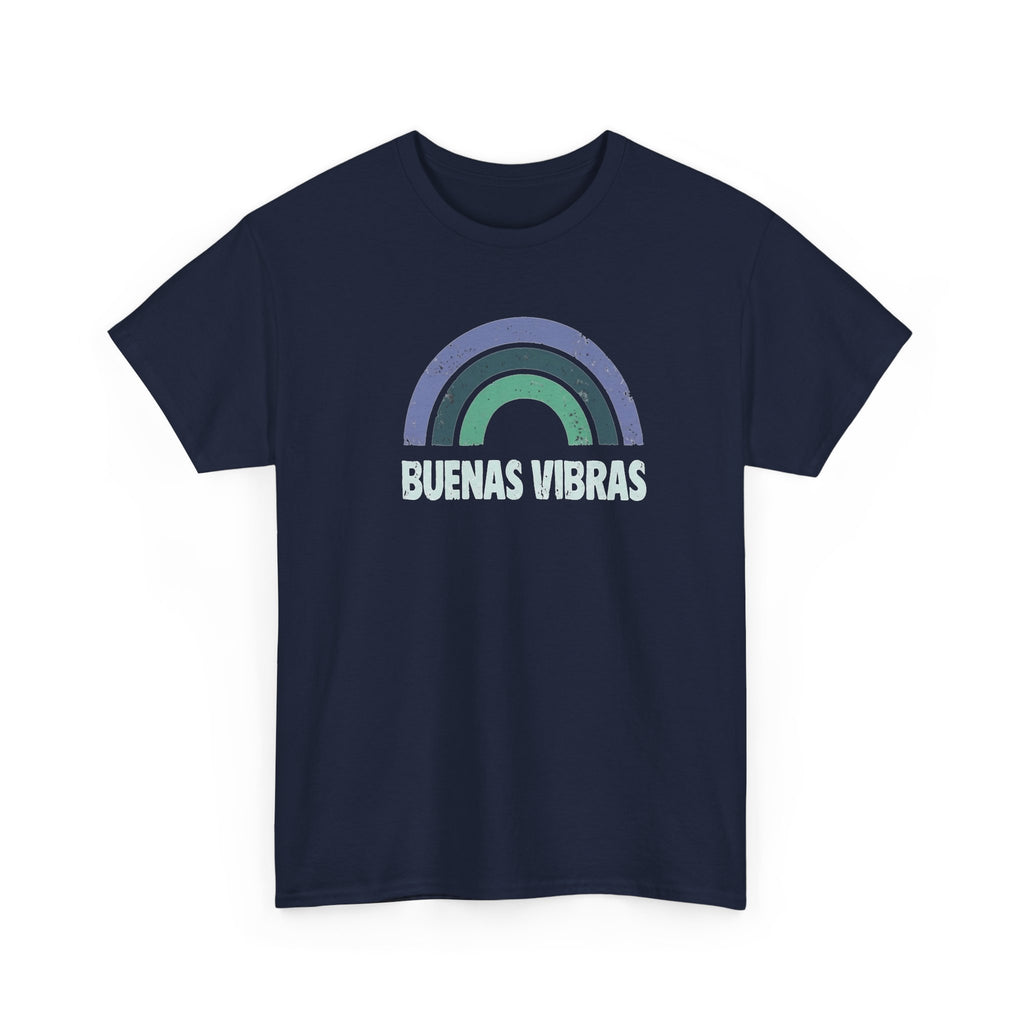 Buenas Vibras Tee — Retro Rainbow Graphic T‑Shirt (Spanish Positive Vibes)